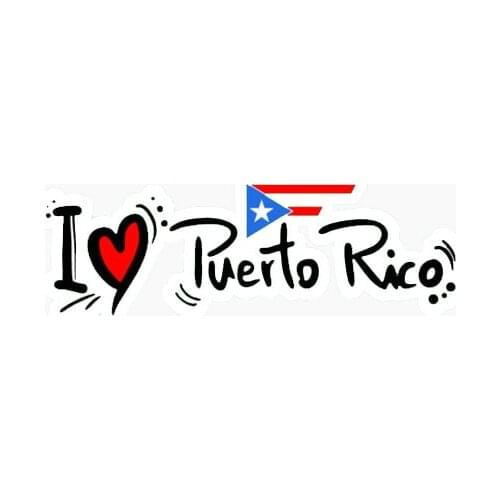 I Love Puerto Rico Car Sticker Decoration Waterproof Decal Laptop Suitcase Motorcycle Auto Accessories PVC,13cm*4cm