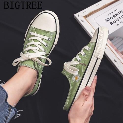 Canvas Shoes Women Fashion Summer Vulcanized Shoes Women Creepers Designer Mules Shoes Women 2020 Harajuku Zapatillas Lona Mujer