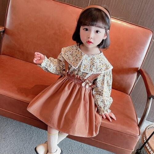 Kids Girls Clothes for toddler girls and baby fashion design sets outfits shirt tops strap dress suits child girls clothing sets