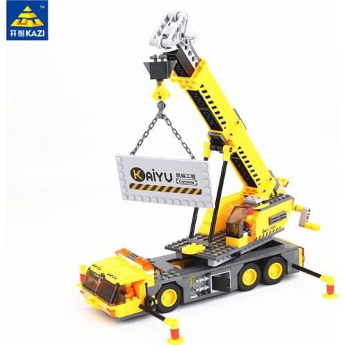 KAZI 380pcs City Crane Series Building Blocks DIY Model Block Educational Toys Learning Education Bricks Child Gifts