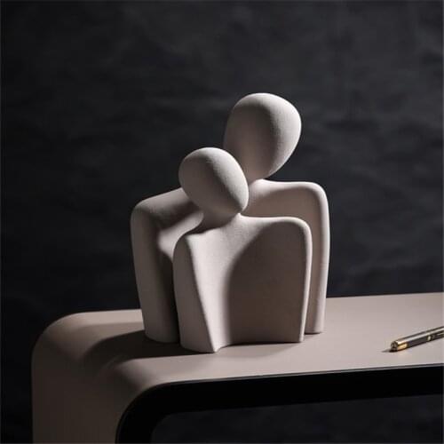 Creative Nordic Ceramic Couple Decoration Modern Art Statue Desktop Home Living Room Wine Cabinet Office Crafts Wedding Gifts