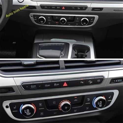 Lapetus Middle Central Control Air Conditioning AC Button Frame Cover Trim Fit For Audi Q7 2016 2017 2018 2019 Auto Accessories
