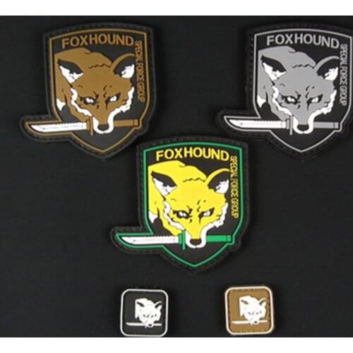 Metal Gear Solid Foxhound Emblem Patch Fox Hound Uniform PVC Patch Badge Militaria Fox Hound Special Force Group Patches