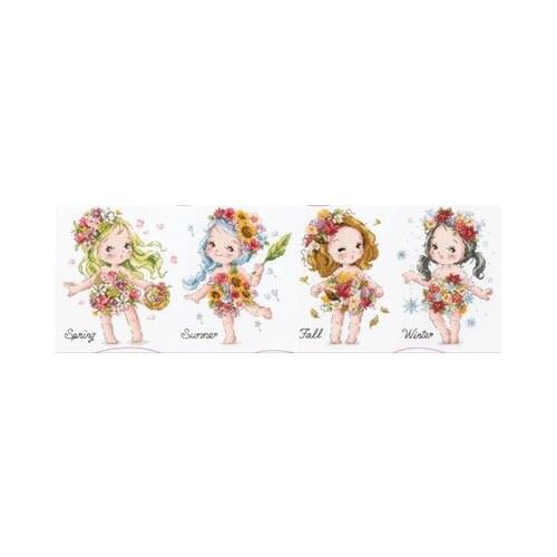 FF cross stitch kit Animal cotton thread Love lock canvas stitching embroidery SODAG62 Four seasons Girl Flower Girl