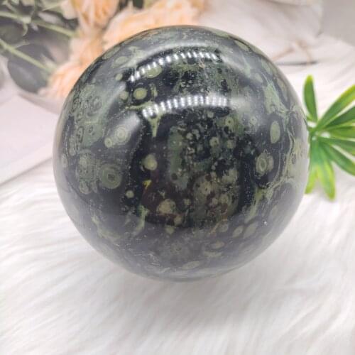 Natural peacocks eye crystal rock polishing rough stone Ball with stand
