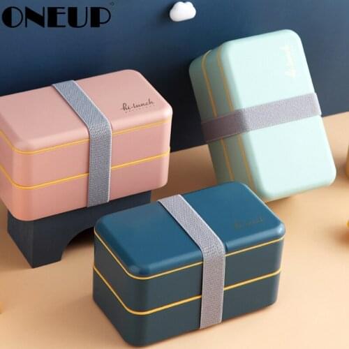 ONEUP Lunch Box Portable Bpa Free Bento Box With Cutlery Leakproof Food Container For Kids Picnic School Office Microwavable