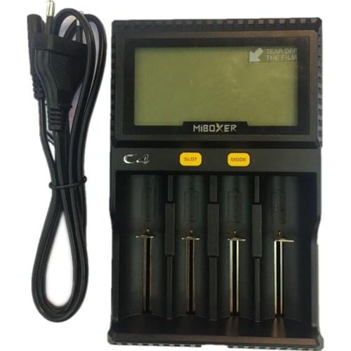 Original Miboxer C4 VC4 LCD Smart Battery Charger for Li-ion/IMR/INR/ICR/LiFePO4 18650 14500 26650 AAA 3.7 1.2V 1.5V Batteries