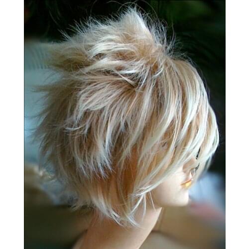 Axis Powers Hetalia APH Danmark Denmark Short Linen Blonde Heat Resistant Hair Cosplay Costume Wigs + Free Wig Cap