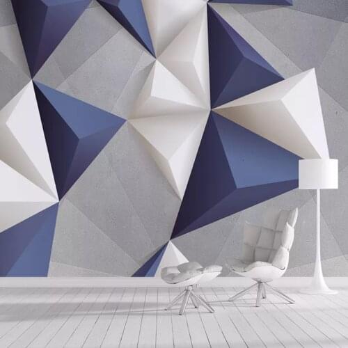 Custom Mural Wall Papers Home Decor 3D Abstract Geometric Pattern Living Room Bedroom Wall Decor Mural Sticker Papel De Parede