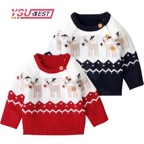 Christmas Baby Sweater Newborn Knitted Baby Clothes Boys Sweaters Deer Girls Cardigan Toddler Boy Sweater Kids Knitwear Jumper