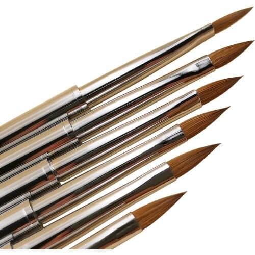 Nail pen 1Pcs Kolinsky nail brush 1pcs Metal Rod Suitable for Salon or Home Use Kolinsky Acrylic Nail Brush