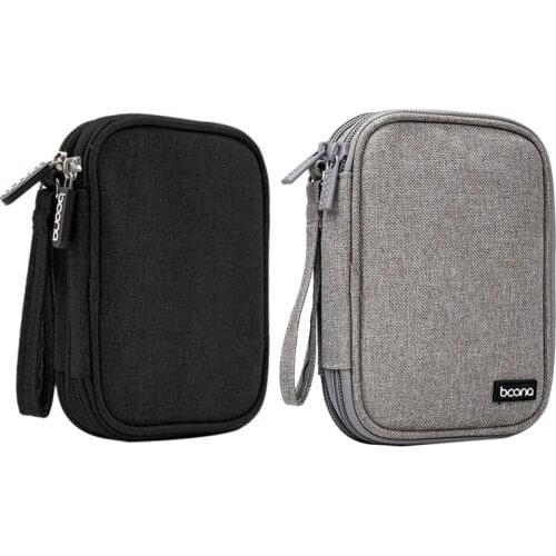 BOONA Portable Hard Disk Storage Bag Double-Layer Multi-Function Storage Box Suitable for Power Bank, Data Cable, Charger