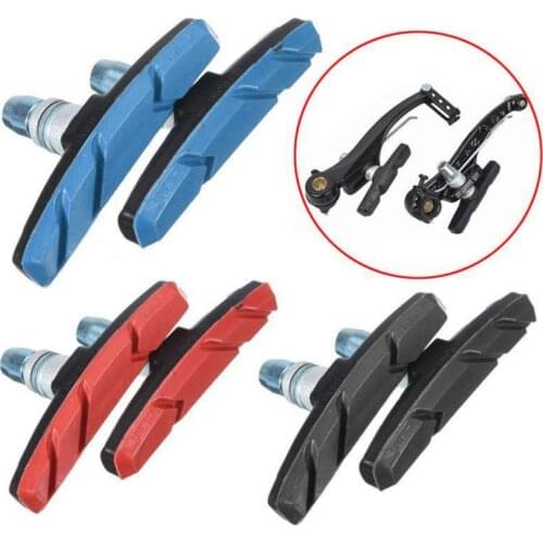 1 Pair Bicycle Silent Brake Leather Mountain Bike Dead Speed Brake Pads Mountain Bike V Brake Rubber Bicycle Parts Bicycle Brake