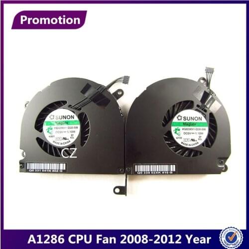 A1286 Left Right CPU Cooling Fan for Apple MacBook Pro 15" A1286 CPU Fan Set 2008 2009 2010 2011 2012 Year MC118 MD103 MD104