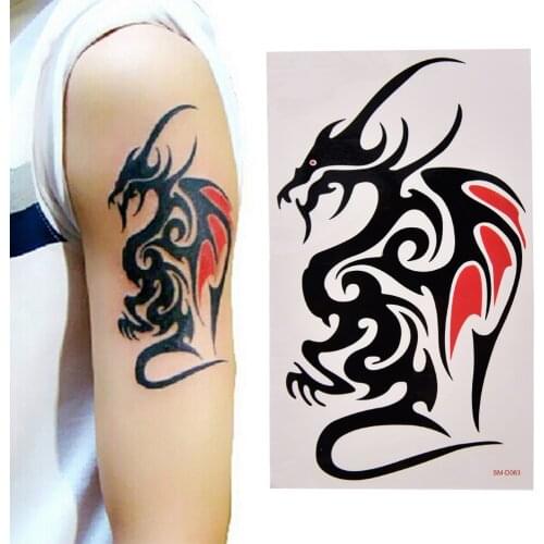 Wolf Tiger Dragon Body Art Temporary Women Men Tattoo Waterproof Large Tattoo Sticker Cool Skin Decor