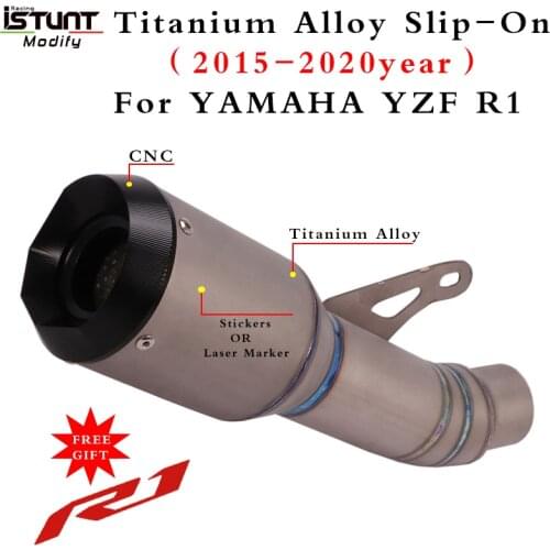 Motorcycle Exhaust Modified Middle Link Pipe Escape For Yamaha YZF R1 MT10 2015 2016 2017 2018 2019 2020 Titanium Alloy Muffler