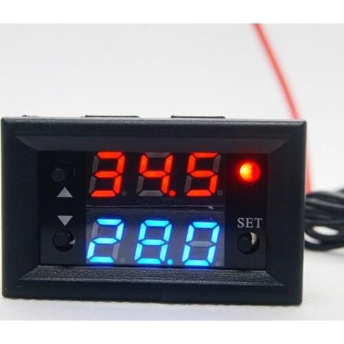 W2810 DC12V 20A Digital Thermostat Temperature Controller Red Display with Probe