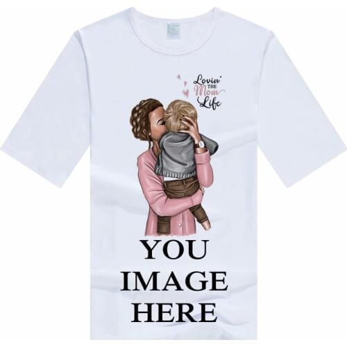 Summer 2019 Women Half Sleeve Tops Custom Printed HD Picture Female T Shirt Vogue Shirts White Tshirt Super Mom Unisex Clothing