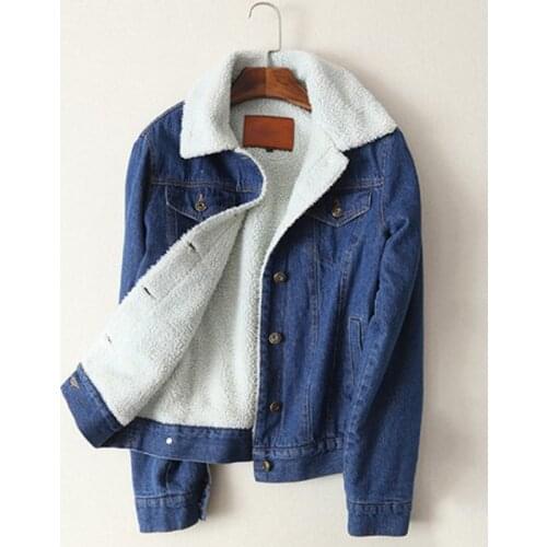 Autumn Winter Parka Women Jackets New Lambs Wool Warm Denim Jacket Short Coat Plus Size 5XL Windbreakers Female Jeans Overcoat