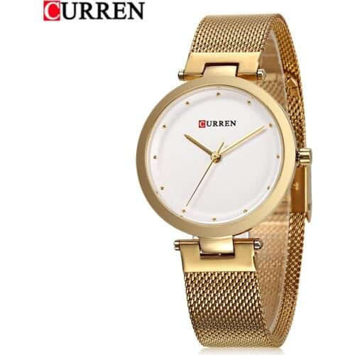 Hot Fashion Quartz Watch Women Gold Steel Mesh Bracelet Casual Ladies Wrist Watches Luxury Brand Curren Relogio Femininos Gifts