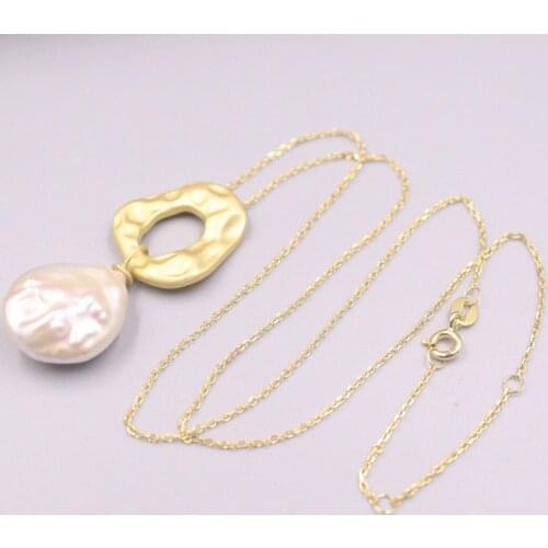 Real 925 Silver Pendant For Women Female Natural Unique Pearl Unique Gift Gold Plated Real Silver Necklace Gift