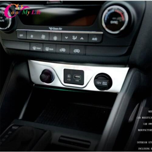 1Piece Stainless Steel Car Cigarette Lighter Decoration Trim Cover Cigarette Pedal Sticker For Hyundai Tucson 2015 2016 Refit