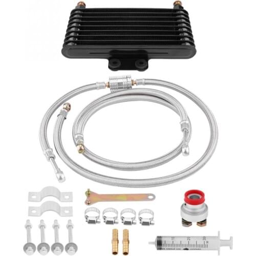 125ml Oil Cooler Engine Oil Cooling Radiator System Kit for Honda GY6 100CC-150CC Engine Engine Oil Cooler Motor Accessories