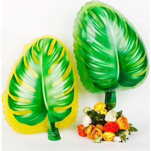 2Pcs Palm Leaf Balloons Green Plants Leaves Foil Helium Balloon Birthday Baby Shower Jungle Dinosaur Party Decor Party Globos