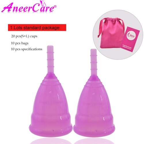 20pcs Menstrual Cup For Women Feminine Hygiene Vaginal Period Cup Copa Menstrual De Silicona Medica Reusable Coletor Menstrual