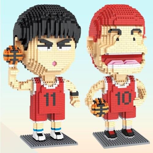 2145pcs+ SLAM DUNK Diamond Building Block Basketball Anime Sakuragi Hanamichi Model Kaede Rukawa Mirco Bricks Toys For Children