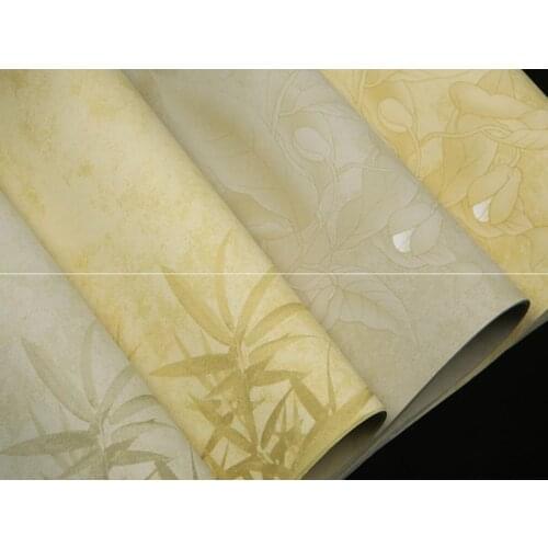 5pc Archaize batik paper four-foot Bamboo, lotus pattern Half-Ripe Calligraphy paper 34x138cm