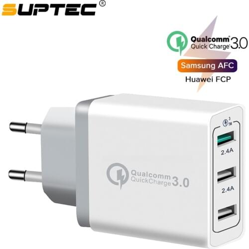 SUPTEC Quick Charge 3.0 USB Charger Universal Mobile Phone Charger Qualcomm QC3.0 Wall Charger Adapter for iPhone Samsung Xiaomi