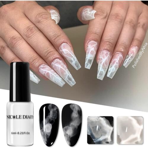 NICOLE DIARY Watercolor Ink Polish Blooming Nail Varnish DIY Nail Gel Decoration Salon Smoke Effect Bubble Varnish Nails Decor