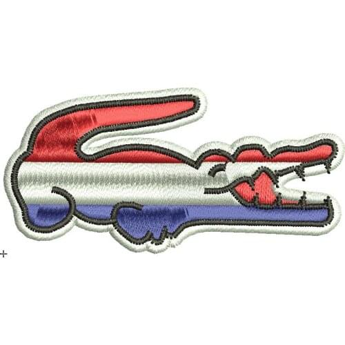 Free Shipping Crocodile Netherland Flag Embroidered France Patches Promotion Iron on Patch Eco-friendly Handmade 3D Appliqued