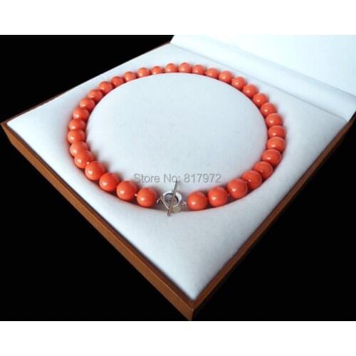 Shining Orange Natural South Sea Shell Pearl Bead Highlight AAA Round Bead 12MM-16mm Necklaces Love Clasp For Woman Gift