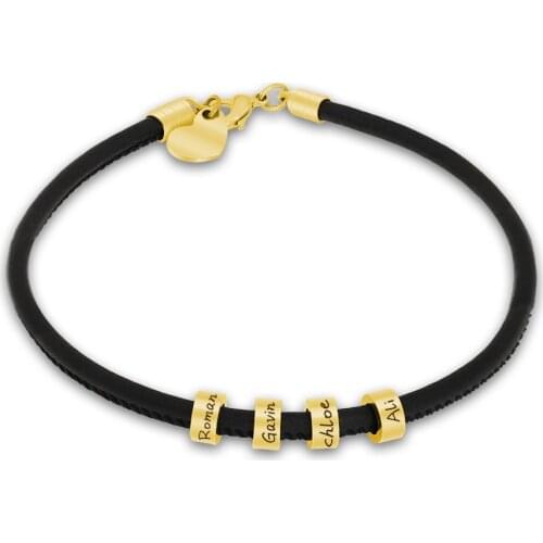 Stainless Steel Custom Bracelet Mens Leather Personalized Custom Name Woven Bracelet 1-3 Names DIY Mens Best Gifts