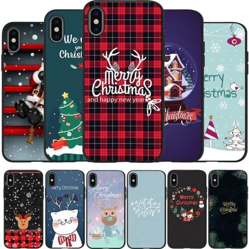Merry Christmas Black TPU Silicone Soft Phone Case For iPhone 11 12 Pro X XR XS MAX 5 6 7 8 Plus SE 2020