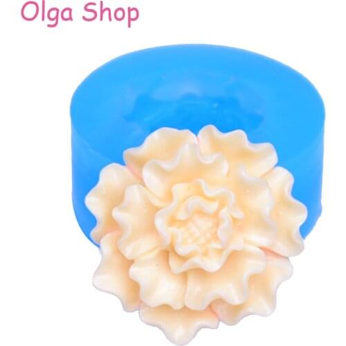 HYL060 18.5mm Blooming Flower Silicone Push Mold - Cake Decoration Craft, Fondant, Gum Paste, Resin Jewelry Making, Food Safe