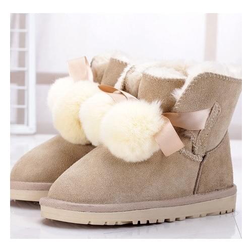 Kids Shoes kids winter boots for girls genuine leather snow boots bottes fille meisjes schoenen lace-up chaussures fille hiver