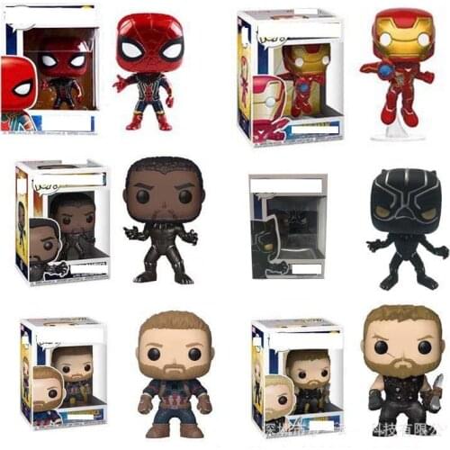 Disney The Aveng 10cm Spider-Man Iron Man Black Panther Captain America Thor Action Figure Model Toys Gift for Children