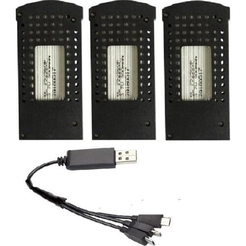 Ewellsold 3 in 1 3.7V 900Mah Li-Po Battery Quadcopter original Battery with USB charger for SG700/107S/S169 rc Drone