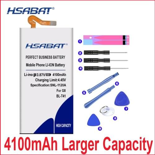 HSABAT 0 Cycle 4100mAh BL-T41 Battery for LG G8 ThinQ LMG820QM7 LMG820UM1 LM-G820UMB LMG820UM0 LMG820UM2 LM-G820N Accumulator