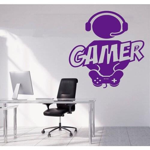 Gamer Vinyl Wall Decal Controller Decals For Gaming Room Large Wall Stickers Home Decor Living Room Adhesive Wallpapers C262