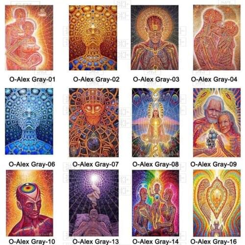 Canvas Painting Alex Grey Trippy Psychedelic Abstract Posters and Prints Modern Home Decor Wall Art Pictures for Living Room