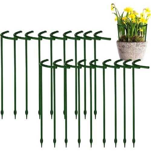 Plant Stake Half Round Plant Support Ring Metal Garden Flower Support Plant Support Stakes For Tomato, Hydrangea, Indoor Plants