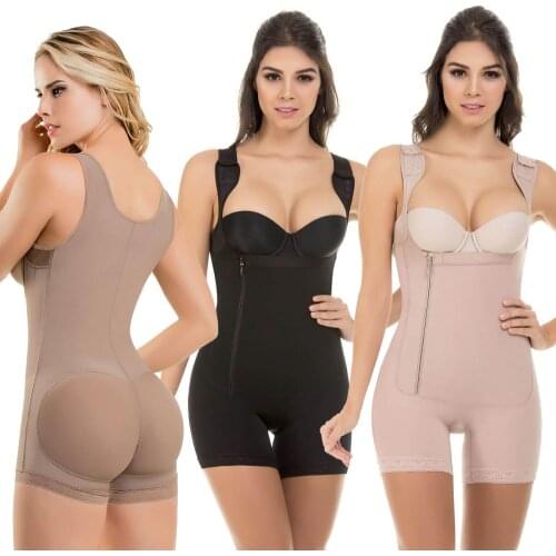 6XL Plus Size Latex Womens Body Shapers Post Liposuction Girdle Clip and Zip Bodysuit Vest Waist Shaper Shapewear High Quality