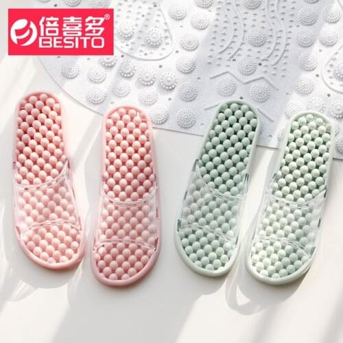 Massage slippers bathroom bath girls summer home anti-slip water lovers slippers Antiskid and wear-resistant shoes woman