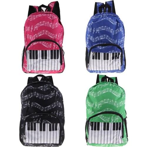 Fashion Music Notes Oxford Cloth Rucksack Backpack School Shoulder Bag