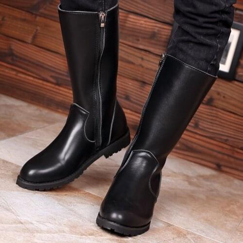 2020 Autumn Early Winter Shoes Men Boots Fashion Brand Mens Long High Boots Male Footwear Black KA2547
