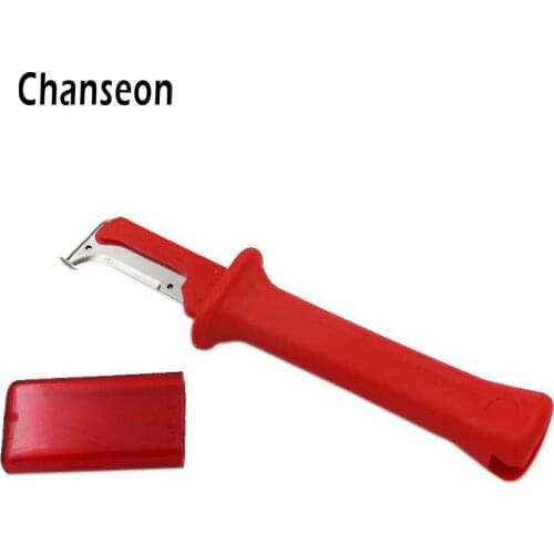 High Quality German Clamp Cable Stripping Knife Patent Fixed Hook Blade Stainless Steel Safety Handle Stripping Pliers - KKBC